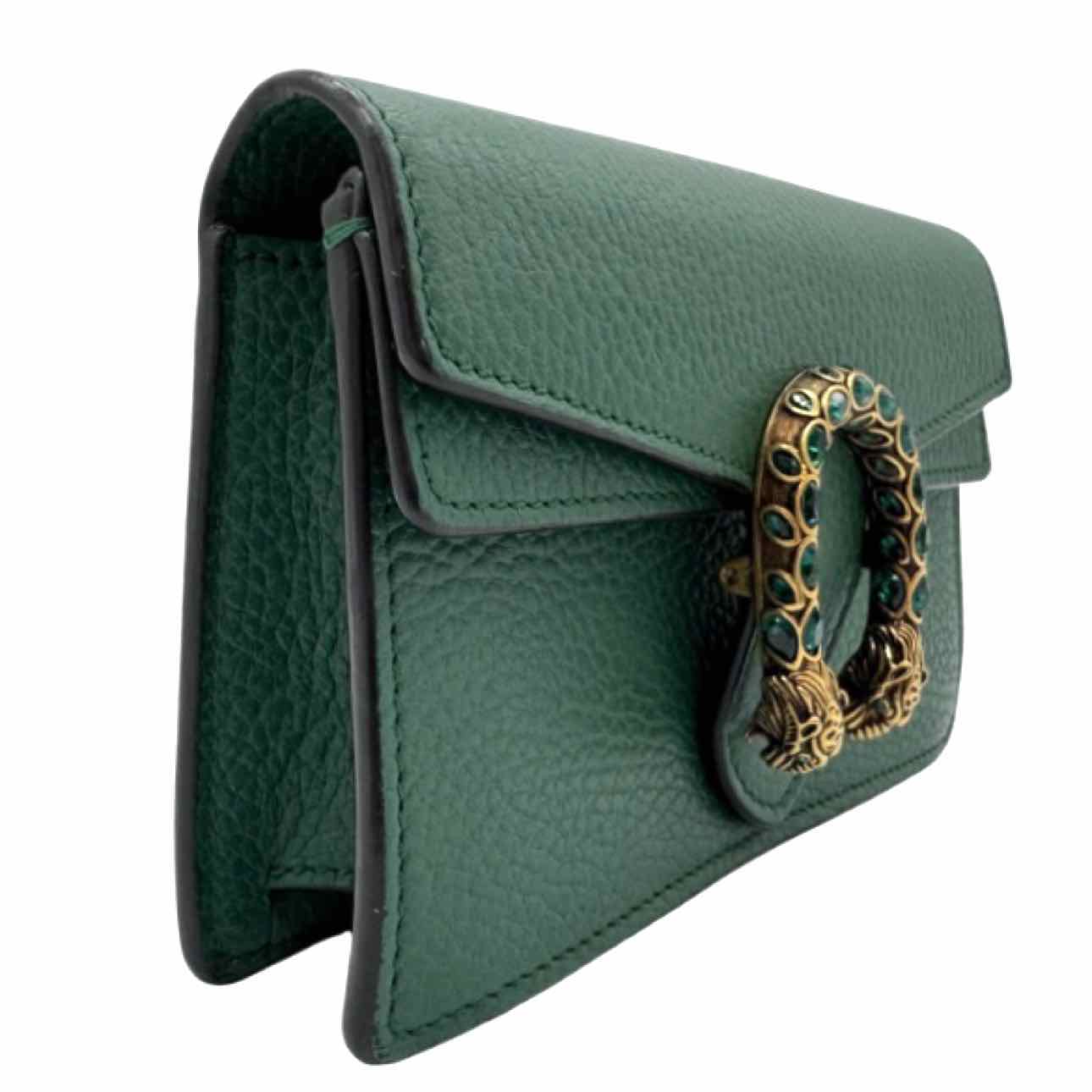 GUCCI Calfskin Mini Dionysus Chain Crossbody Green Crossbody