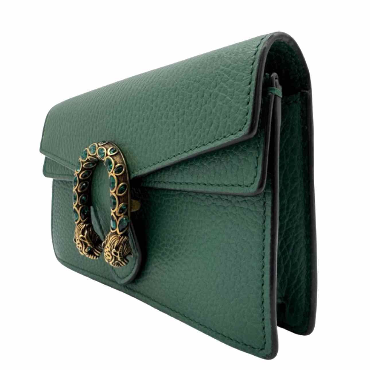 GUCCI Calfskin Mini Dionysus Chain Crossbody Green Crossbody