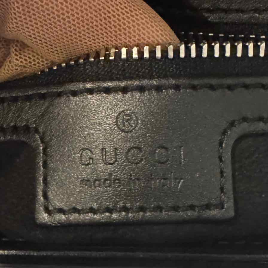 GUCCI Calfskin Senna Top Handle Shoulder Bag Black