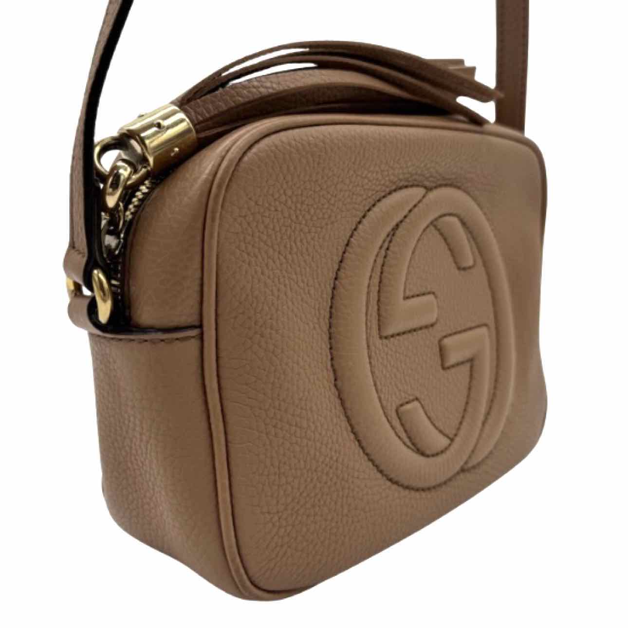 GUCCI Calfskin Small Soho Disco Camelia Crossbody
