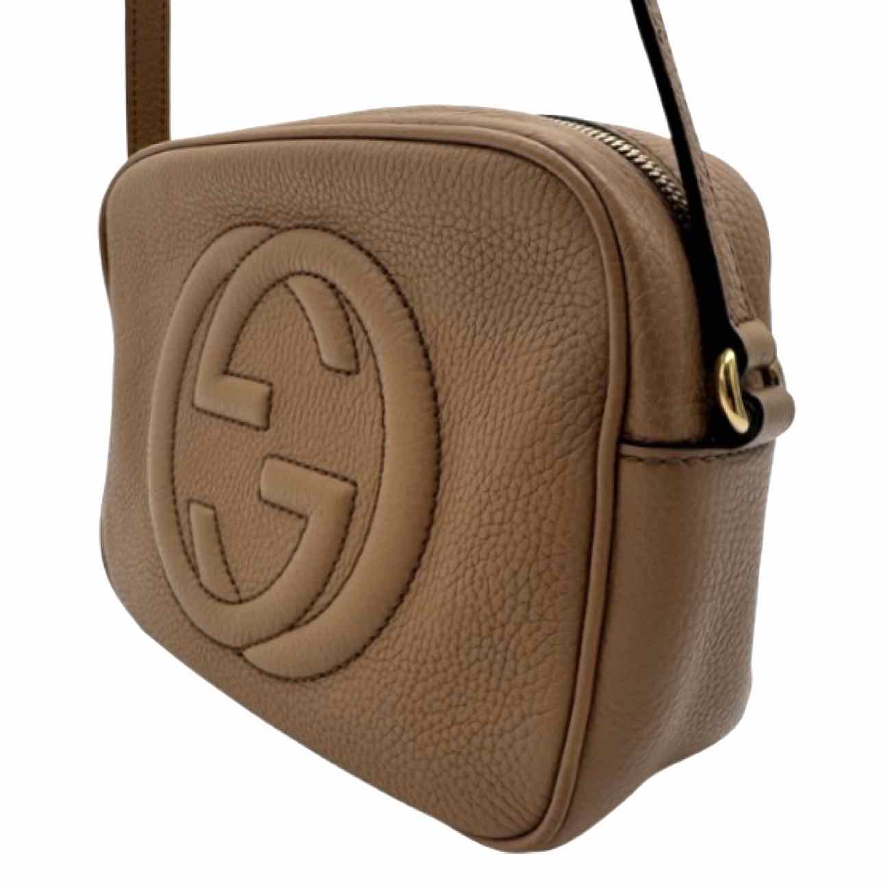 GUCCI Calfskin Small Soho Disco Camelia Crossbody