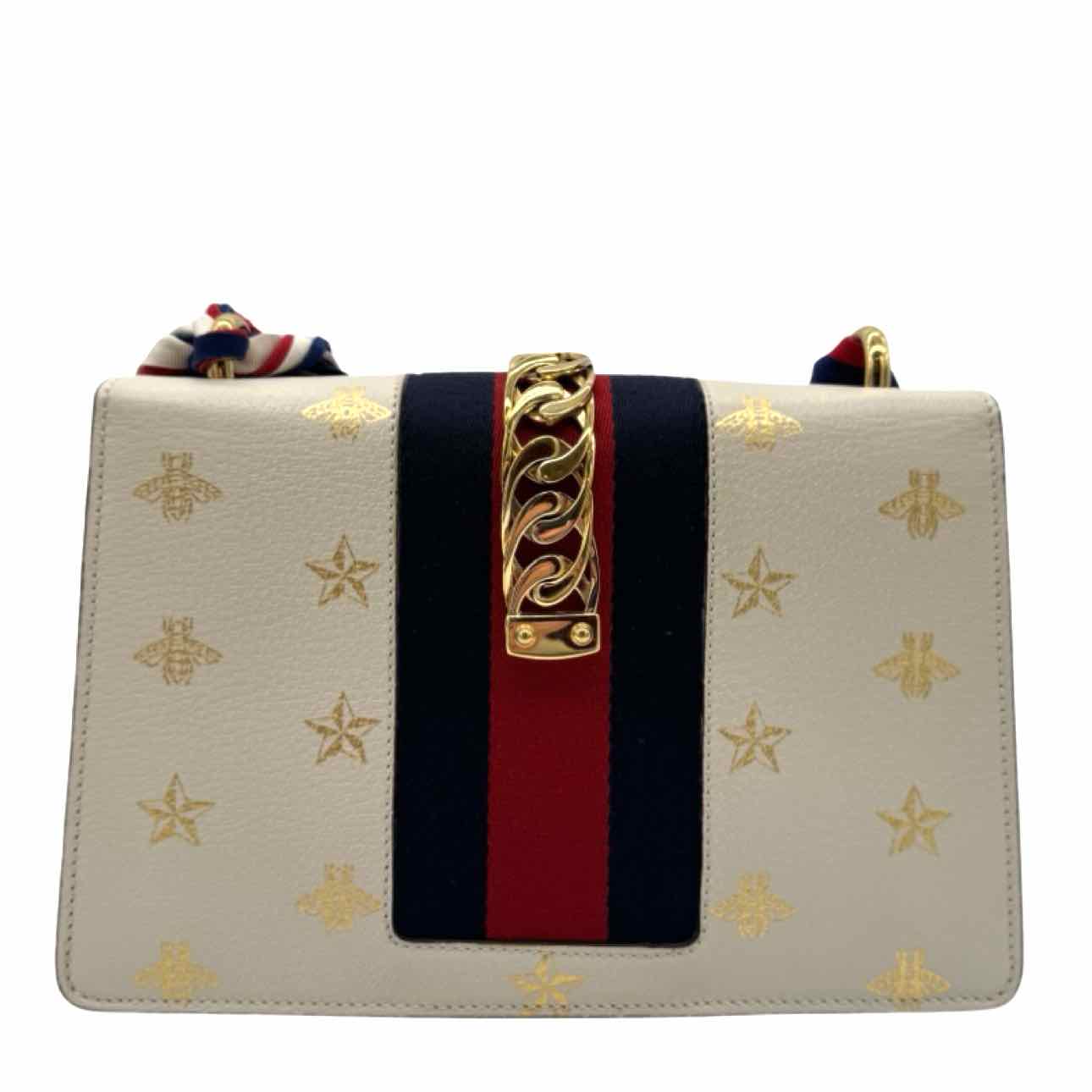 GUCCI Calfskin Sylvie Bee Star Shoulder Bag Small