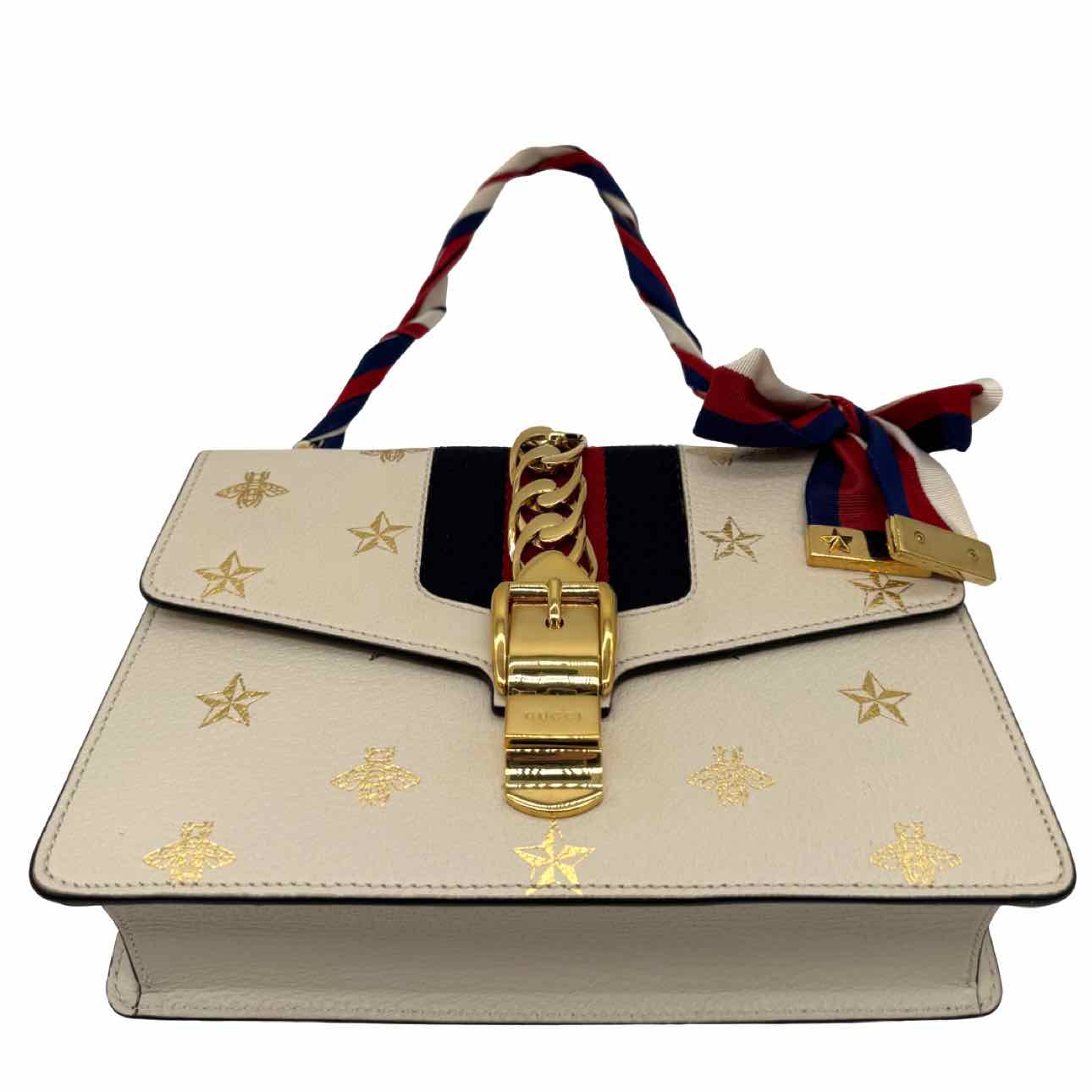 GUCCI Calfskin Sylvie Bee Star Shoulder Bag Small