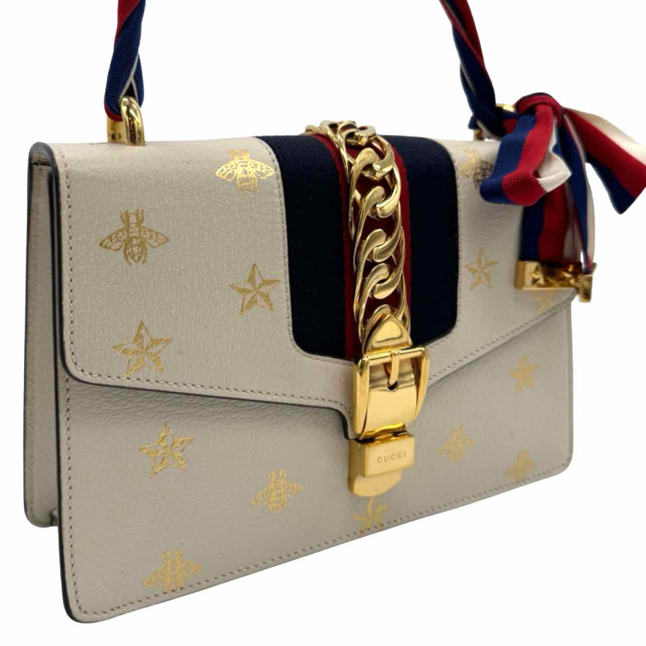 GUCCI Calfskin Sylvie Bee Star Shoulder Bag Small