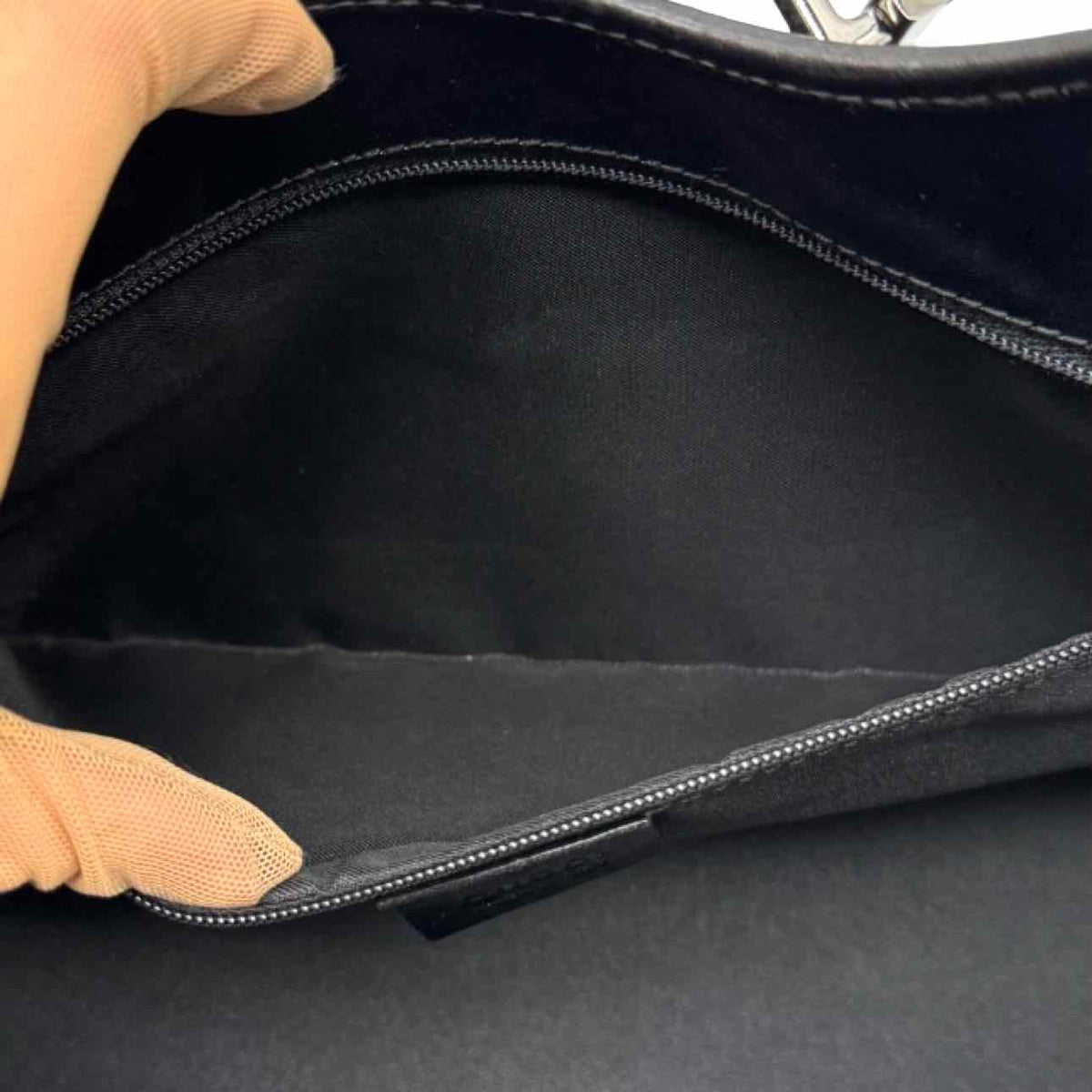 GUCCI Canvas Jackie Bardot Shoulder Bag Black