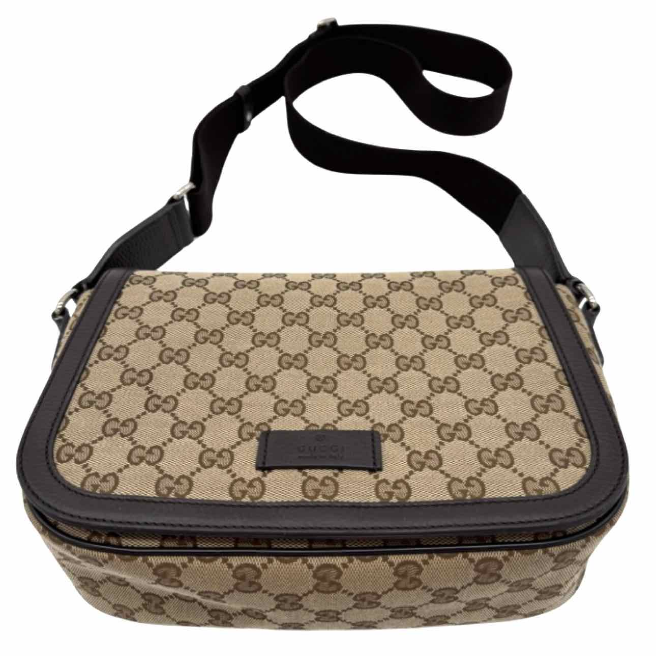 GUCCI Canvas Messenger Bag Brown