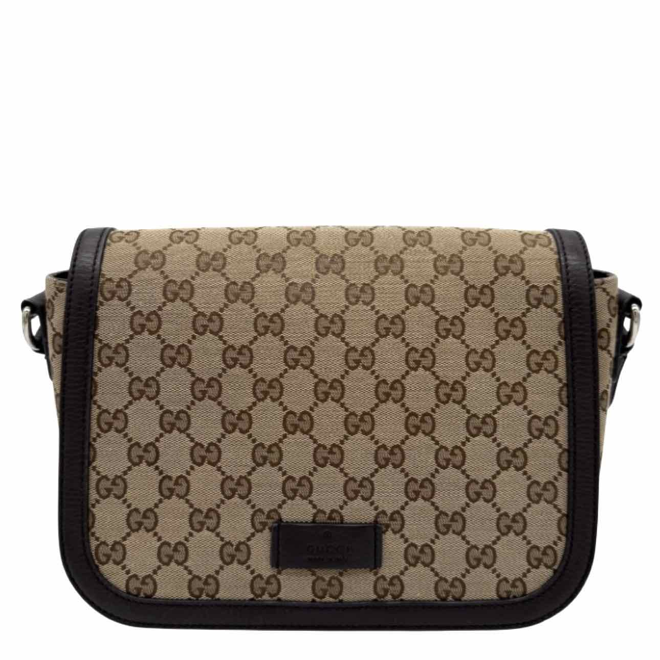GUCCI Canvas Messenger Bag Brown