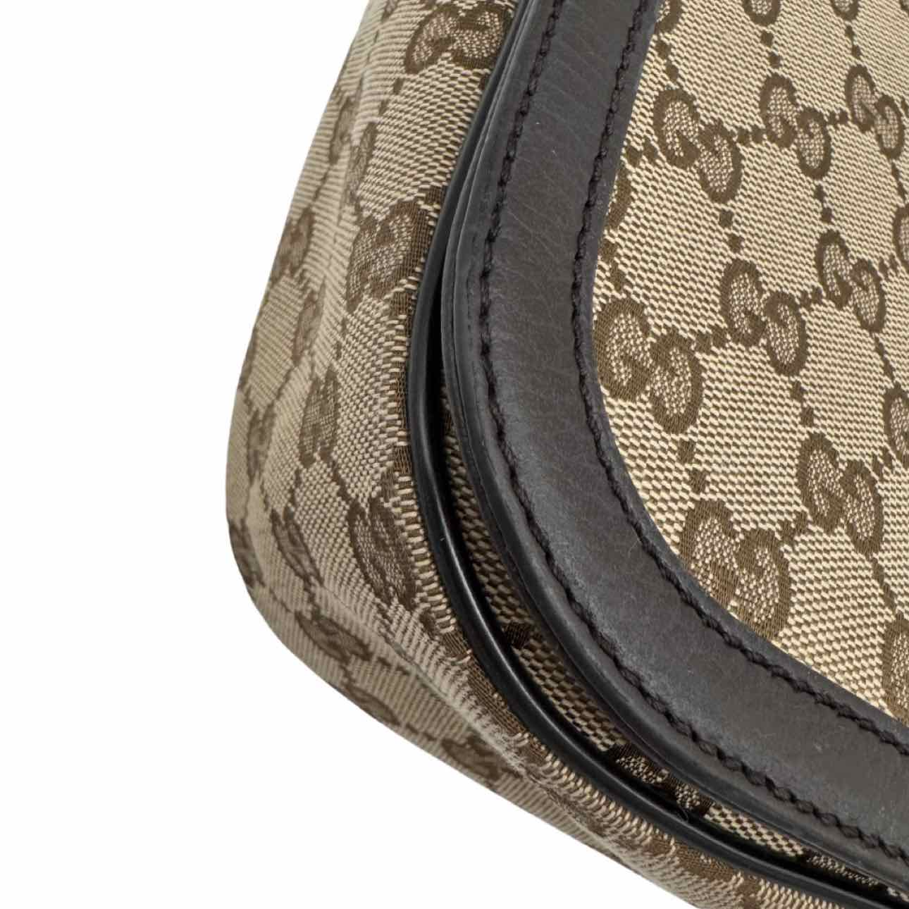GUCCI Canvas Messenger Bag Brown