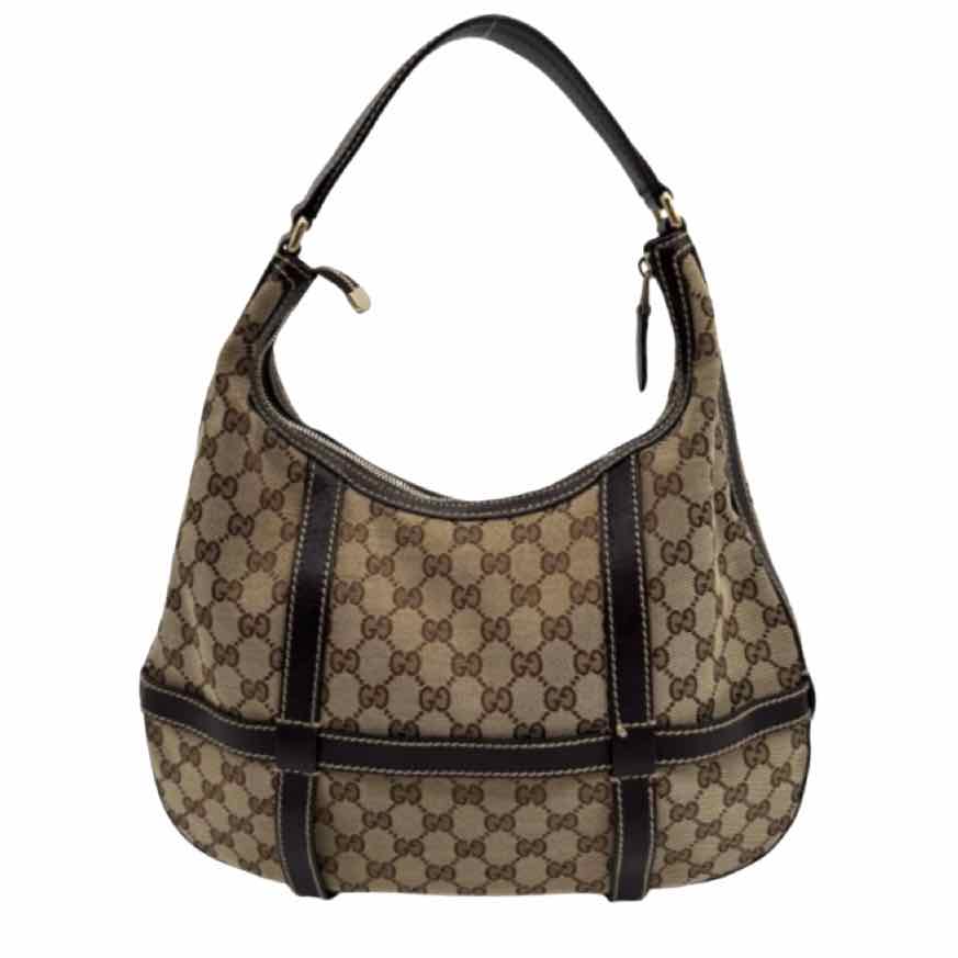 GUCCI Canvas Royal Hobo Bag Brown