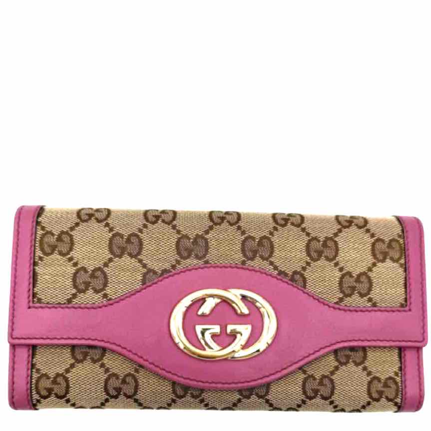 GUCCI Canvas Sukey Long Wallet Pink (Pre-Owned)