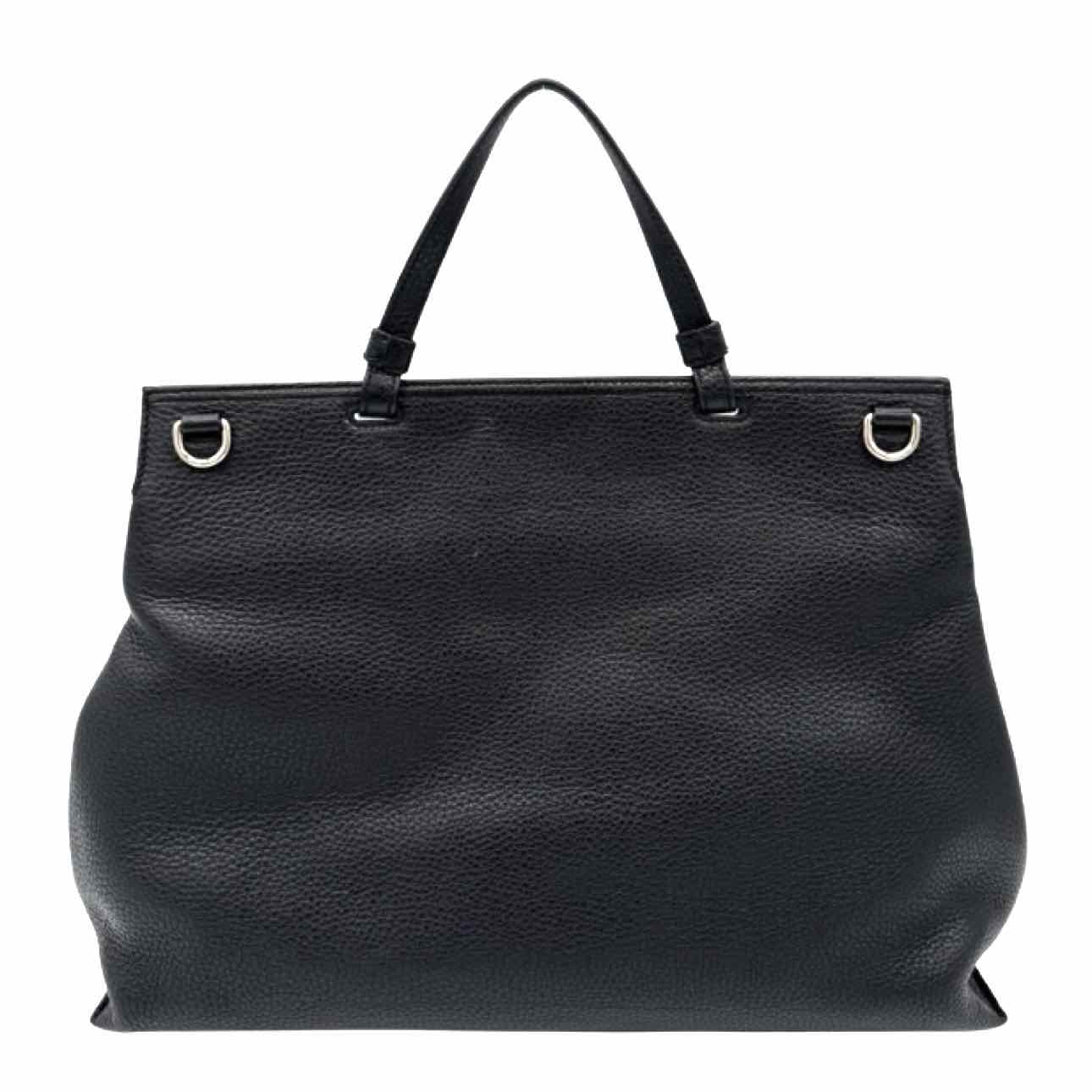 GUCCI Cellarius Calfskin Large Bamboo Daily Top Handle Bag Black