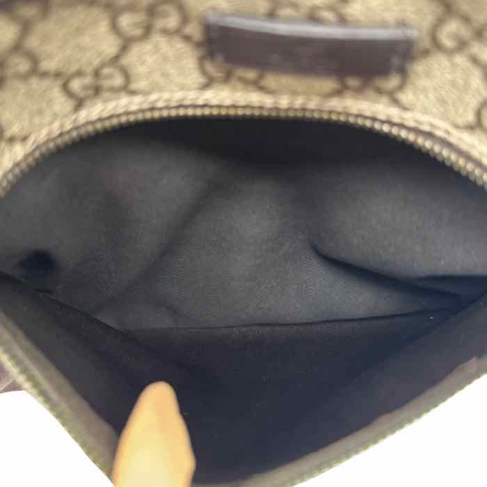 GUCCI GG Coated Canvas Front Zip Messenger Bag
