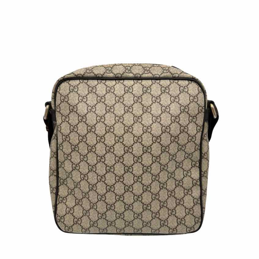 GUCCI GG Coated Canvas Front Zip Messenger Bag (Pre-Owned)