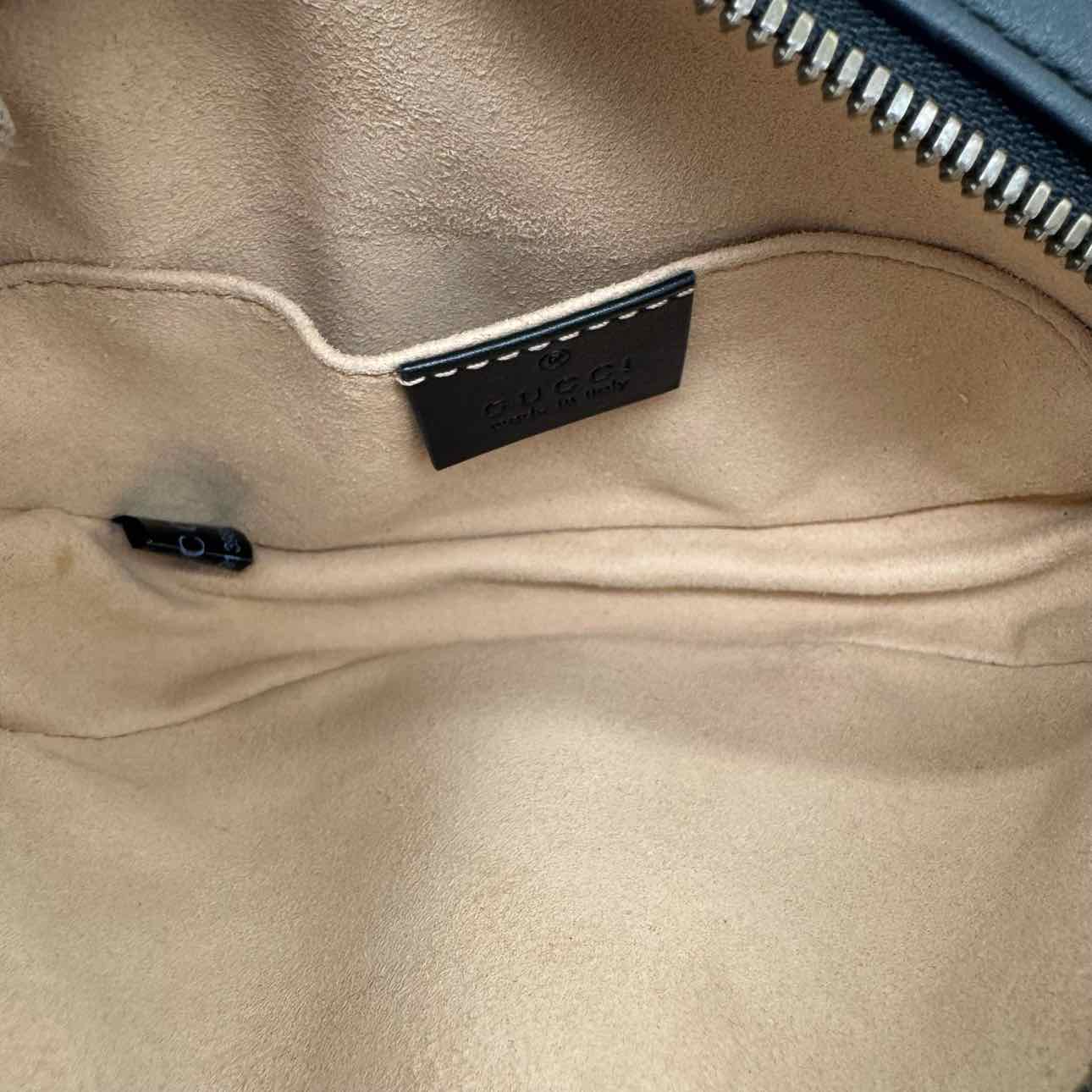 GUCCI GG Marmont Matelasse Leather Belt Bag 38 Black