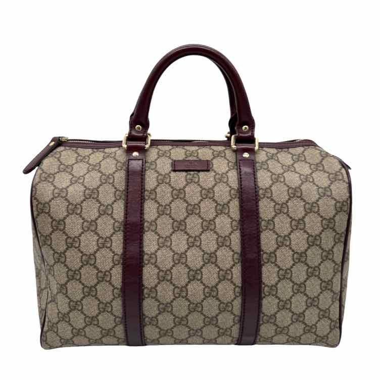 GUCCI GG Plus Monogram Medium Joy Boston Bag Burgundy