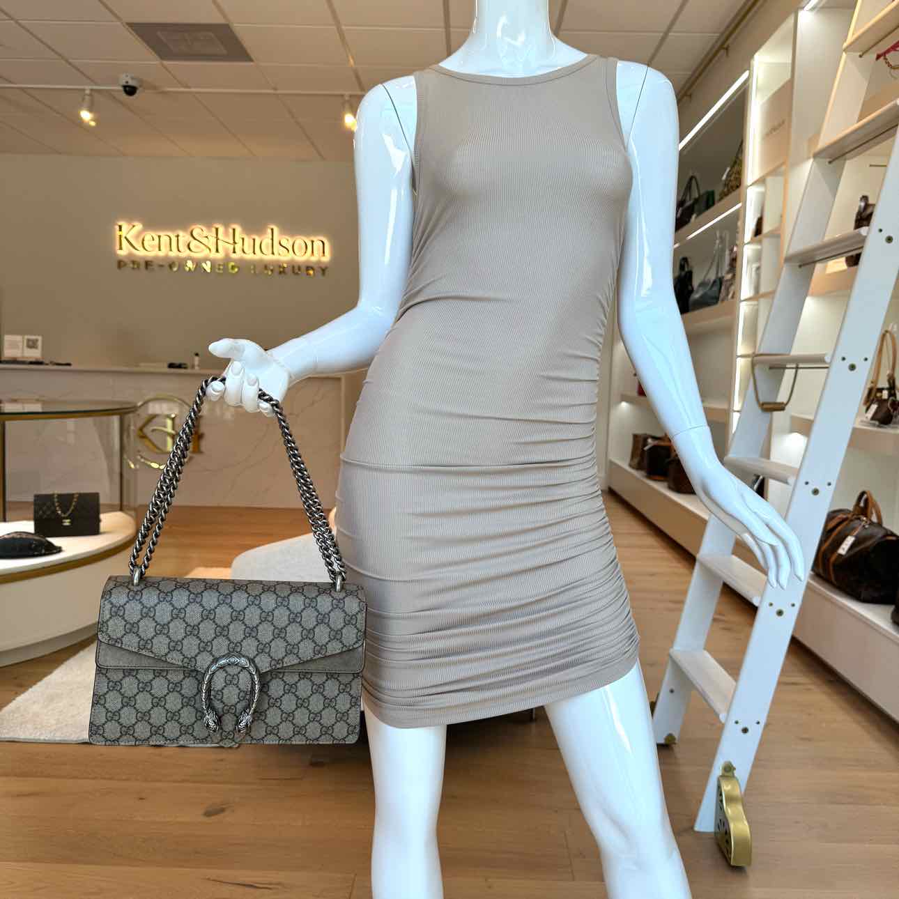 GUCCI GG Supreme Canvas Medium Dionysus Shoulder Bag Beige (Pre-Owned)