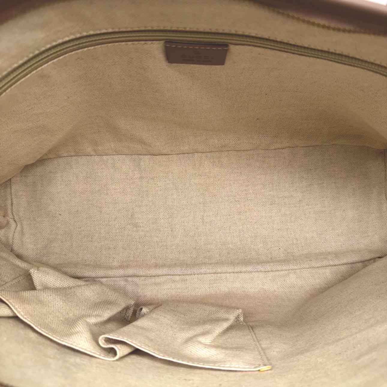 GUCCI GG Supreme Monogram Canvas Tote Bag Beige