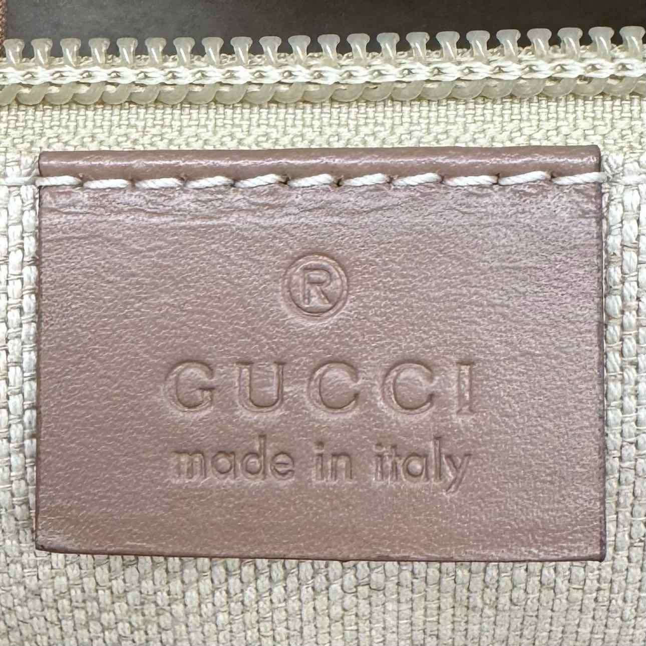 GUCCI GG Supreme Monogram Canvas Tote Bag Beige