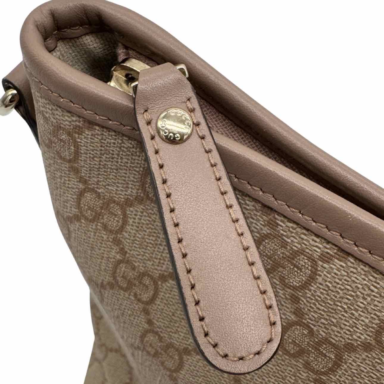 GUCCI GG Supreme Monogram Canvas Tote Bag Beige