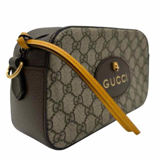 GUCCI GG Supreme Monogram Web Neo Vintage Messenger Bag Brown