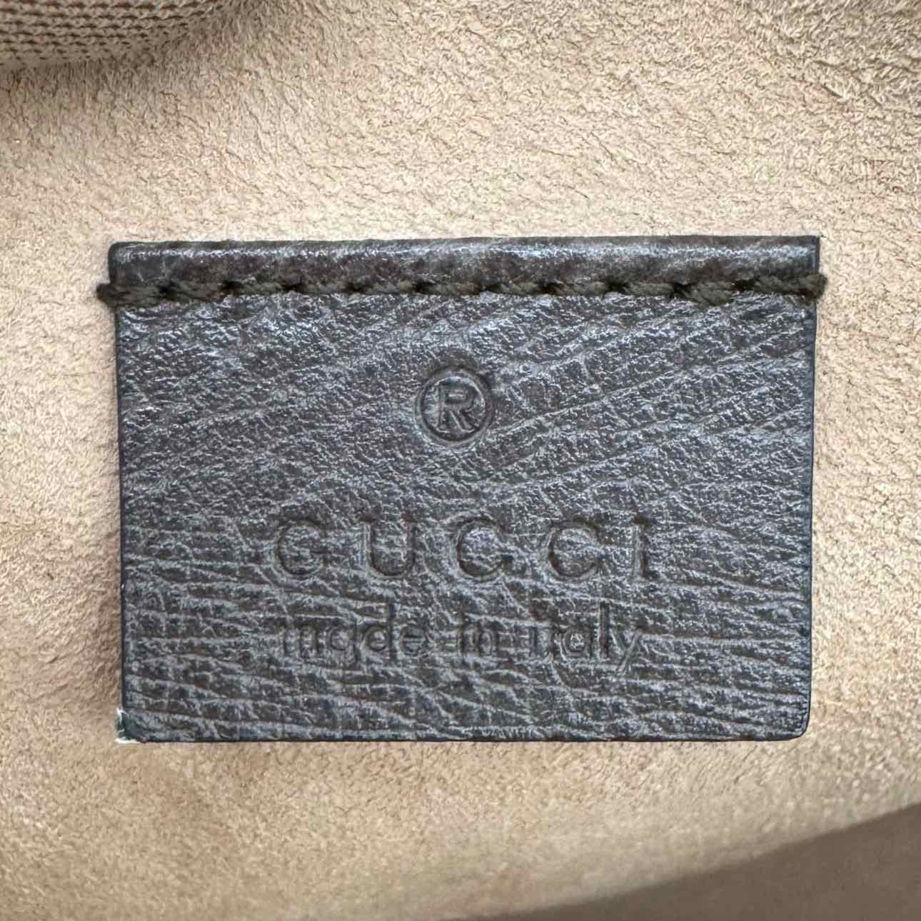 GUCCI GG Supreme Monogram Web Ophidia Round Crossbody Brown