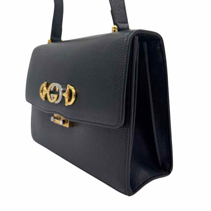 GUCCI Grain Calfskin Small Zumi Shoulder Bag Black  (Pre-Owned)