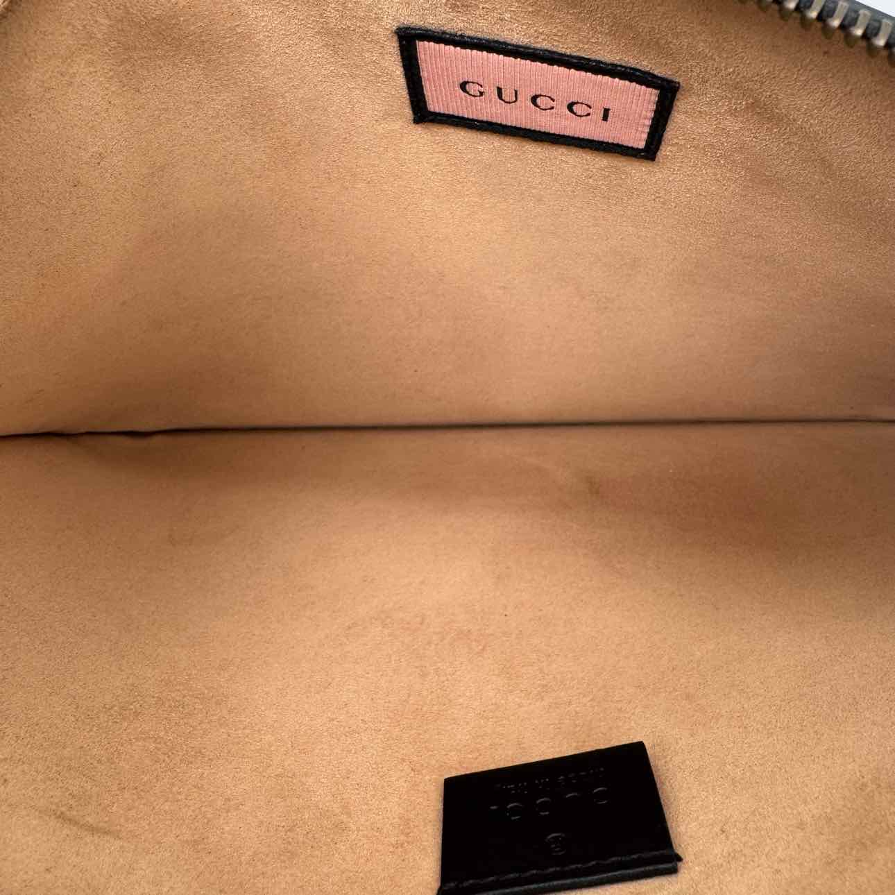 GUCCI Leather Ghost Clutch Black