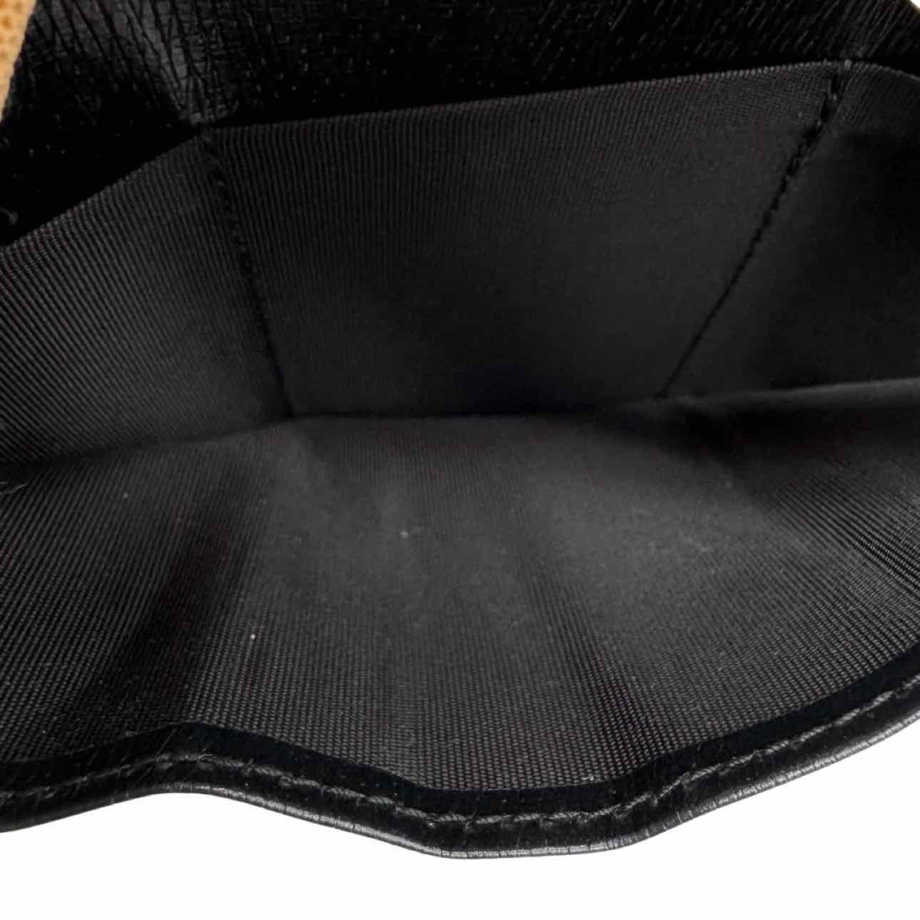 GUCCI Leather Script Trifold Wallet Black Wallet