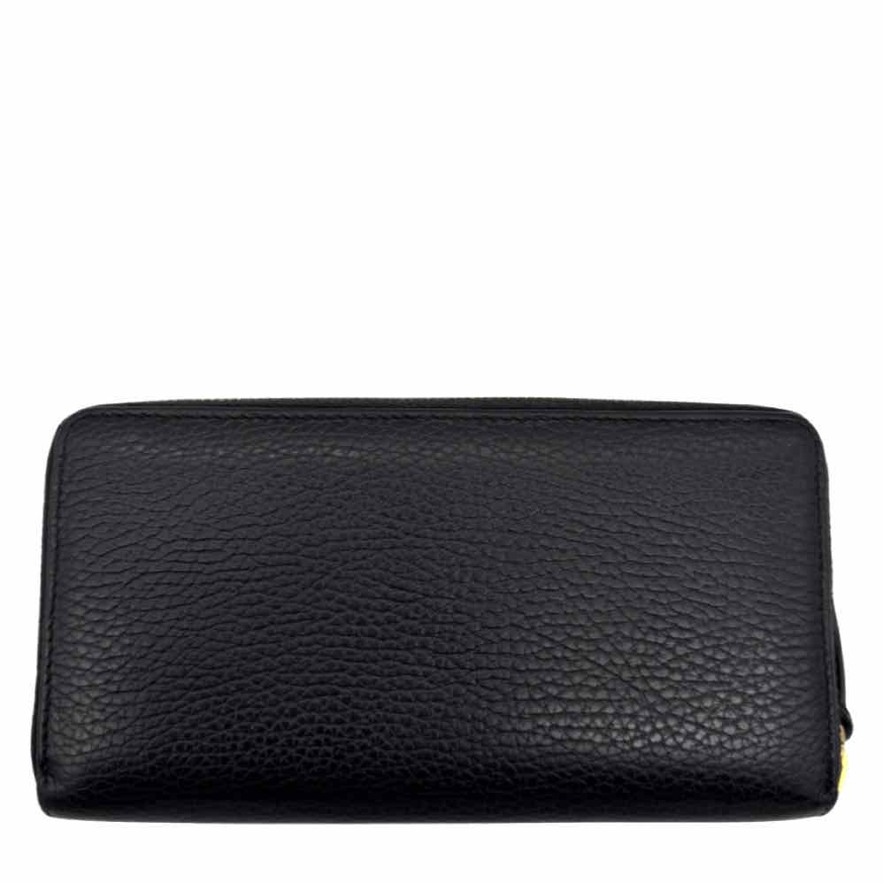 GUCCI Limited Edition Calf Leather GG Marmont Bosco Zip-Around Wallet Black
