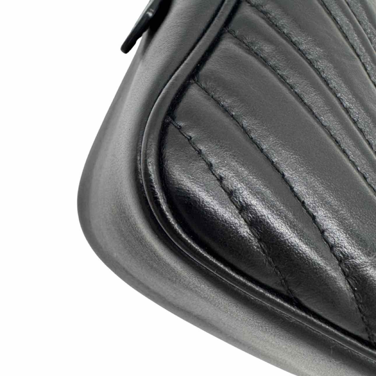 GUCCI  Matelasse Chevron GG Marmont Small Camera Bag Black