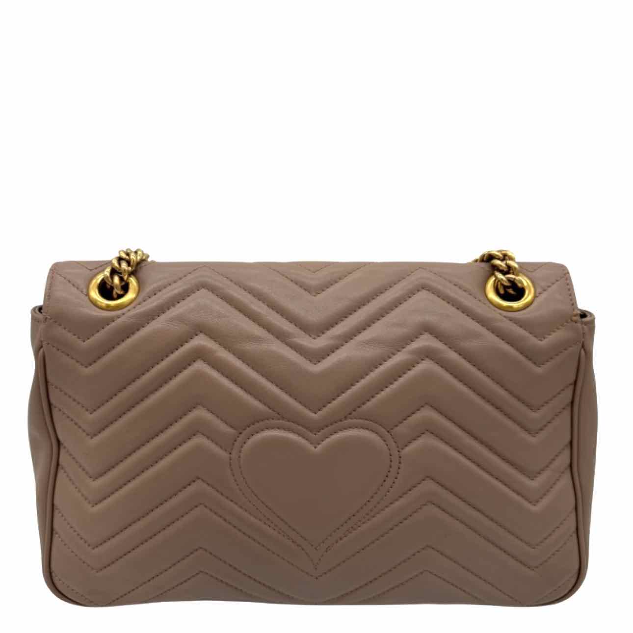 GUCCI Matelasse Medium GG Marmont Shoulder Bag Porcelain Rose