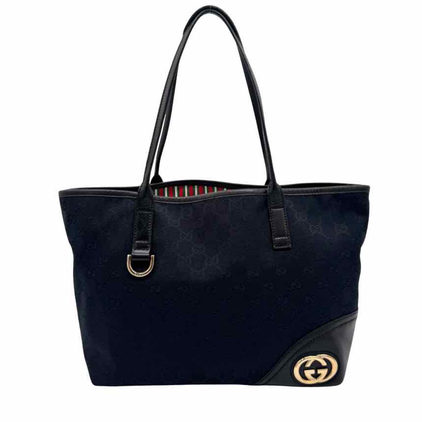 GUCCI Monogram Medium New Britt Black Shoulder Bag