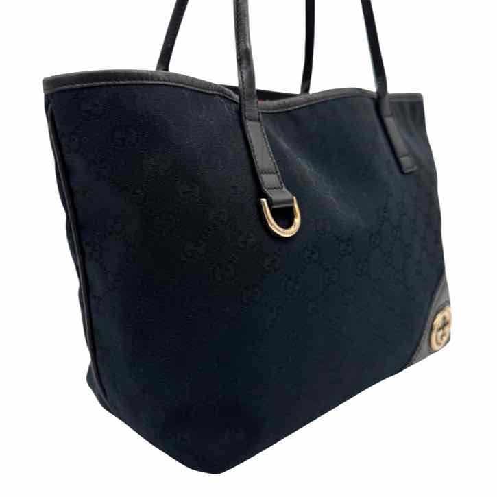 GUCCI Monogram Medium New Britt Black Shoulder Bag