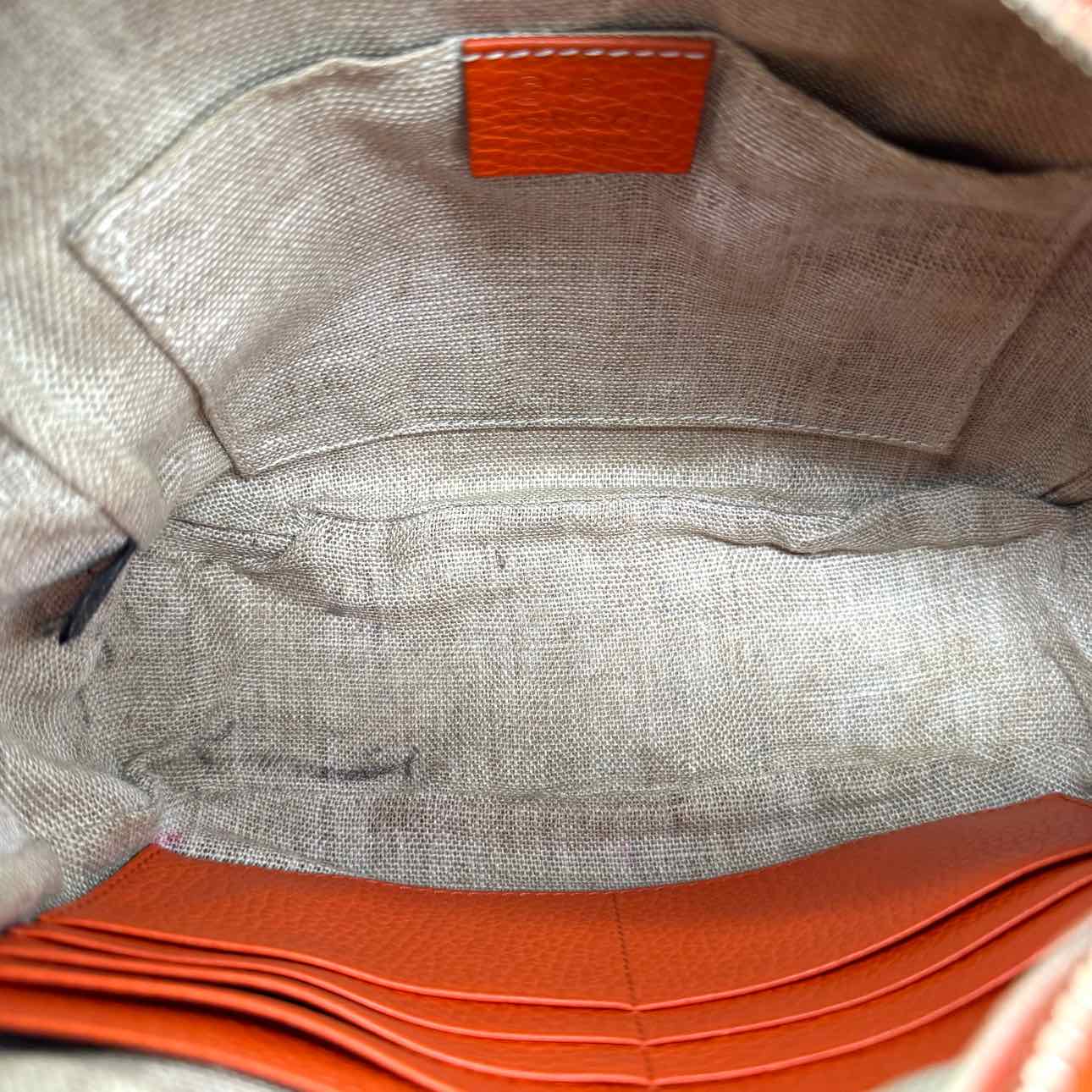 GUCCI Monogram Mini Bree Orange Messenger Bag