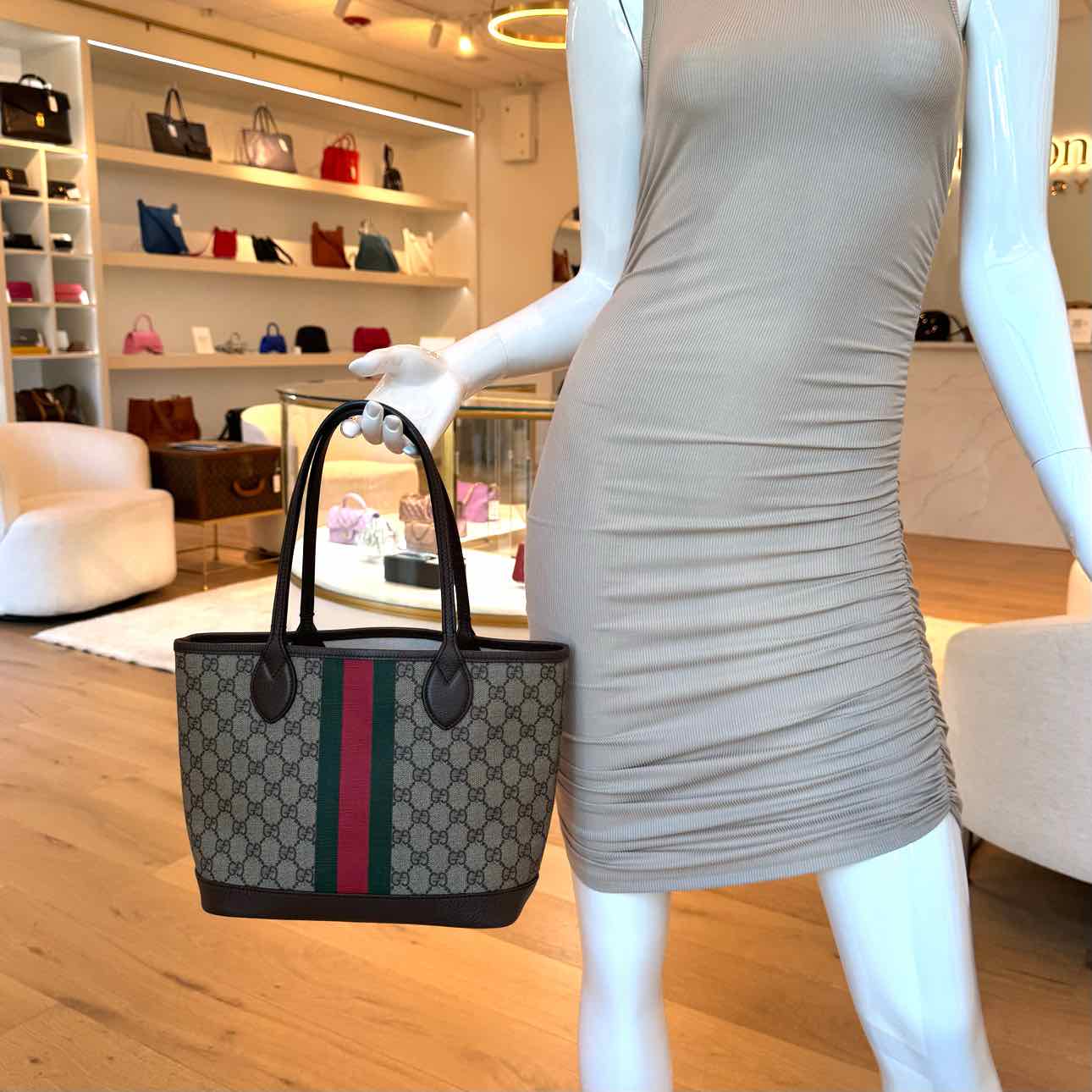 GUCCI Monogram Ophidia Small Tote Bag