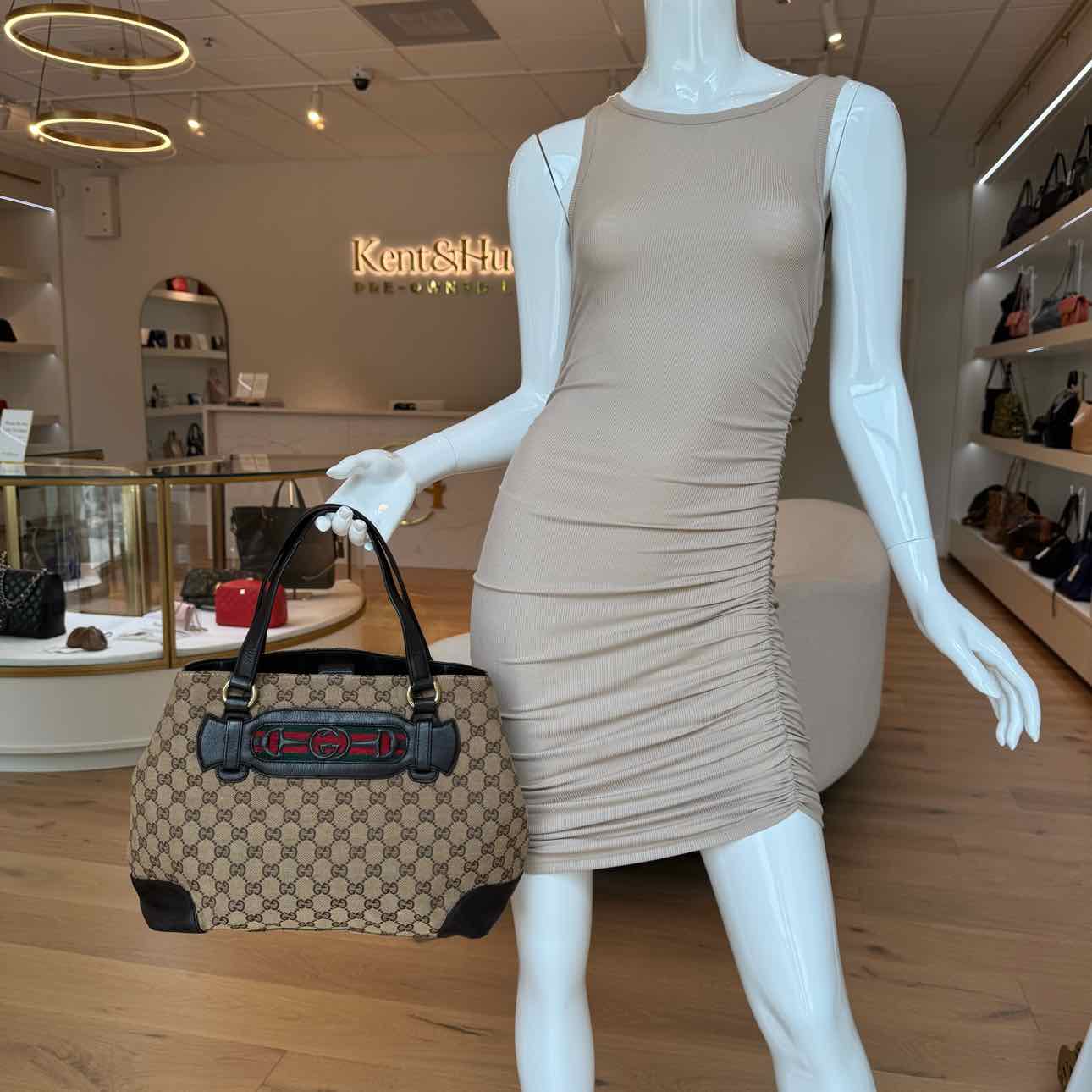 GUCCI Monogram Web Medium Dressage Tote (Pre-Owned)