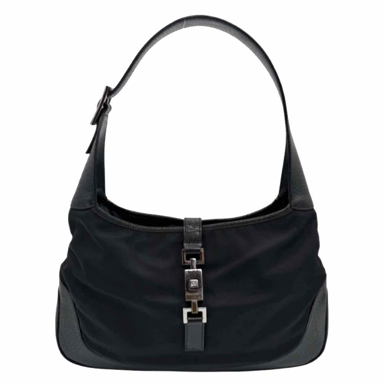 GUCCI Nylon/Calfskin Jackie Shoulder Bag Black - Kent & Hudson