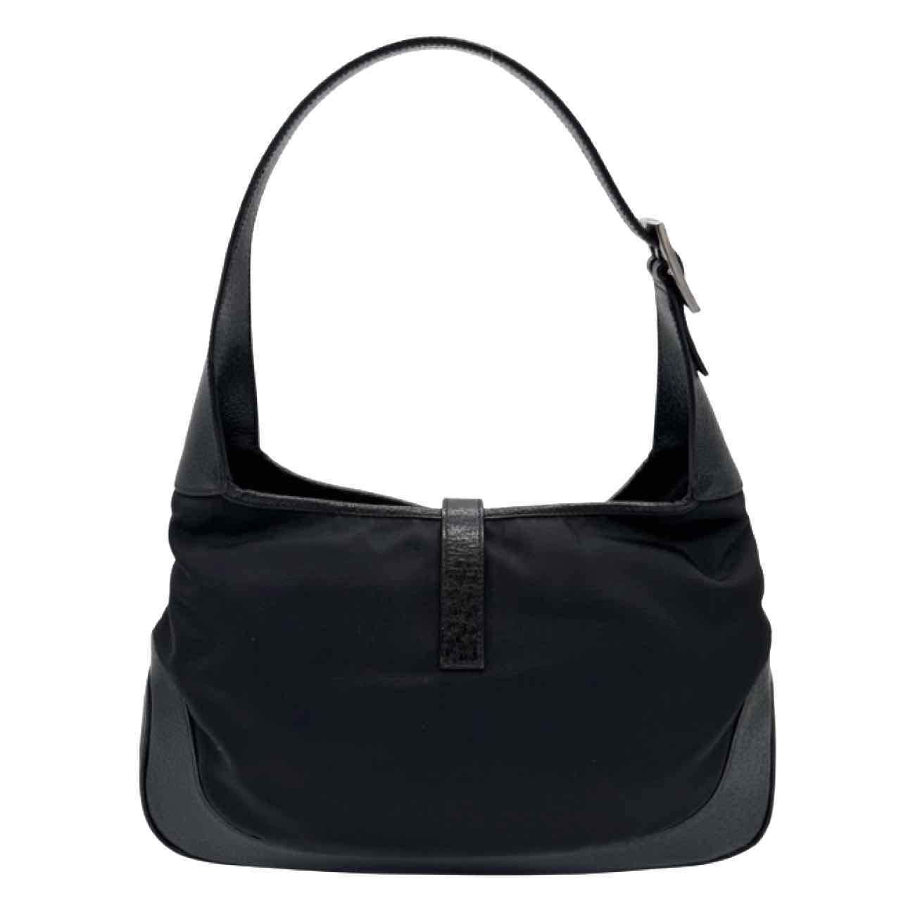 GUCCI Nylon/Calfskin Jackie Shoulder Bag Black