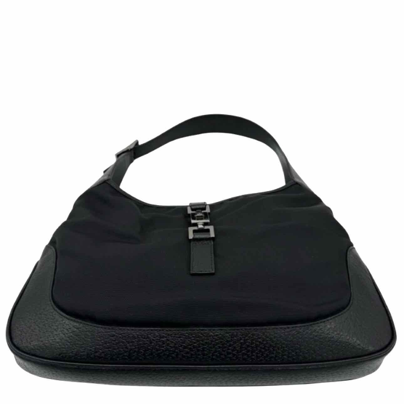 GUCCI Nylon/Calfskin Jackie Shoulder Bag Black