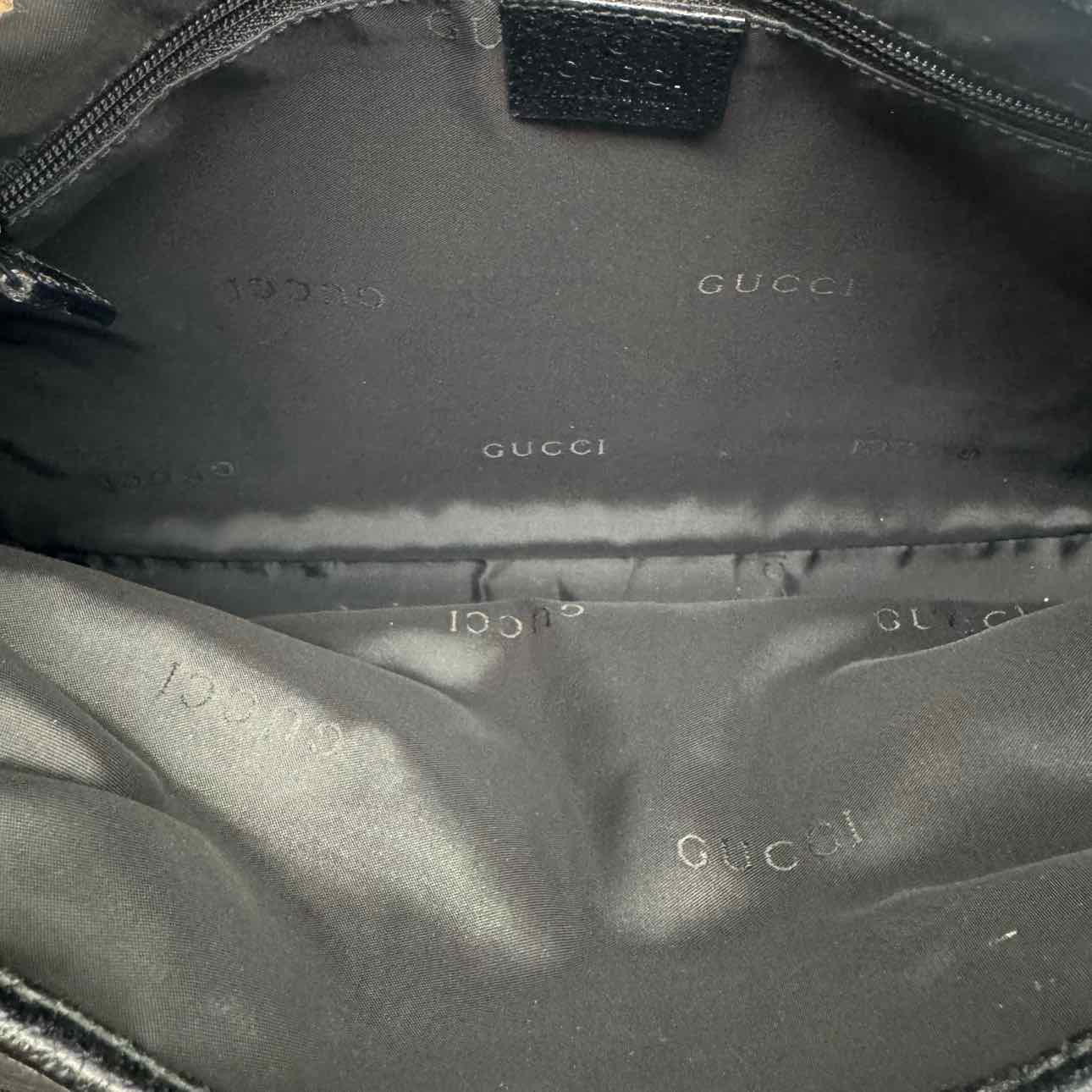 GUCCI Nylon/Calfskin Jackie Shoulder Bag Black