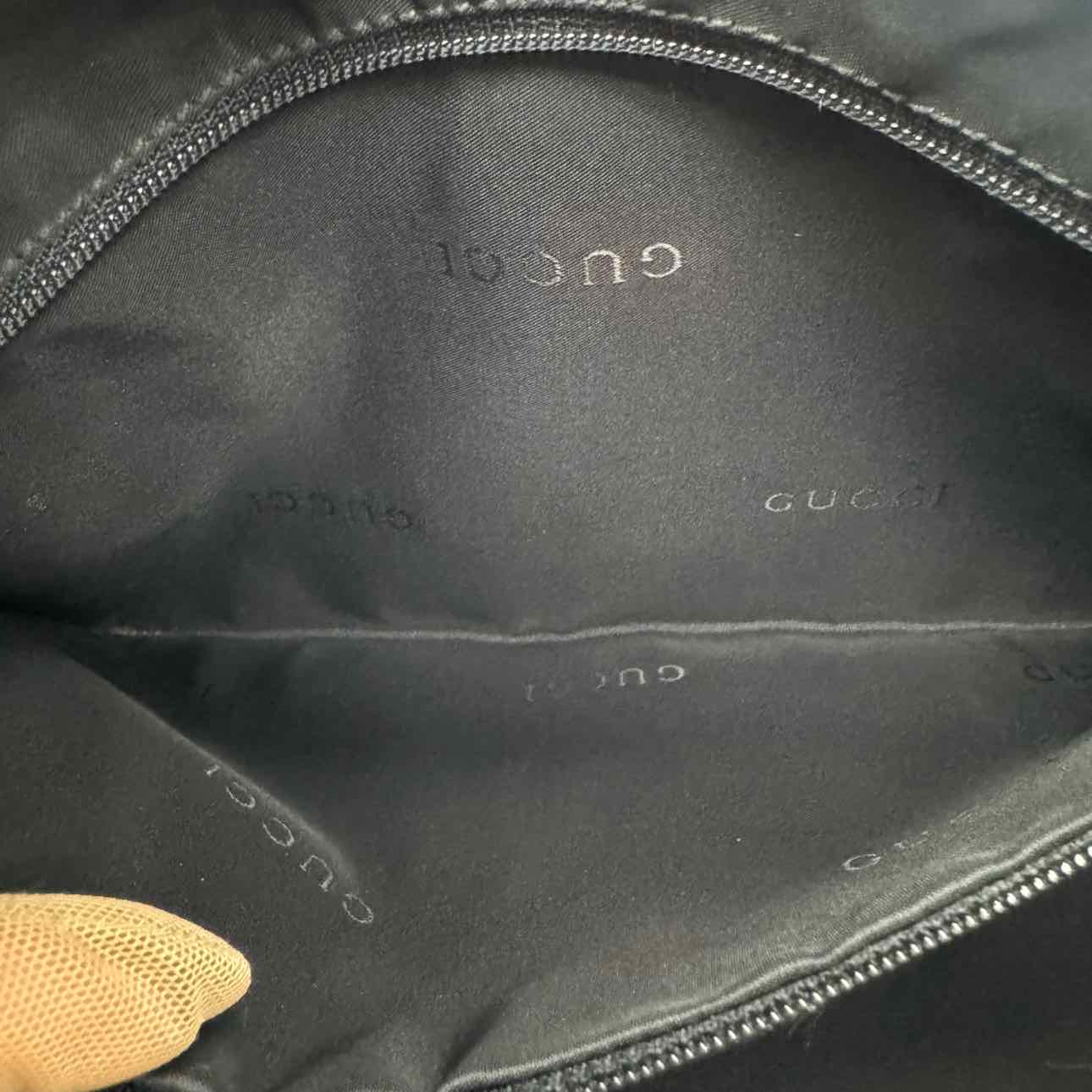 GUCCI Nylon/Calfskin Jackie Shoulder Bag Black