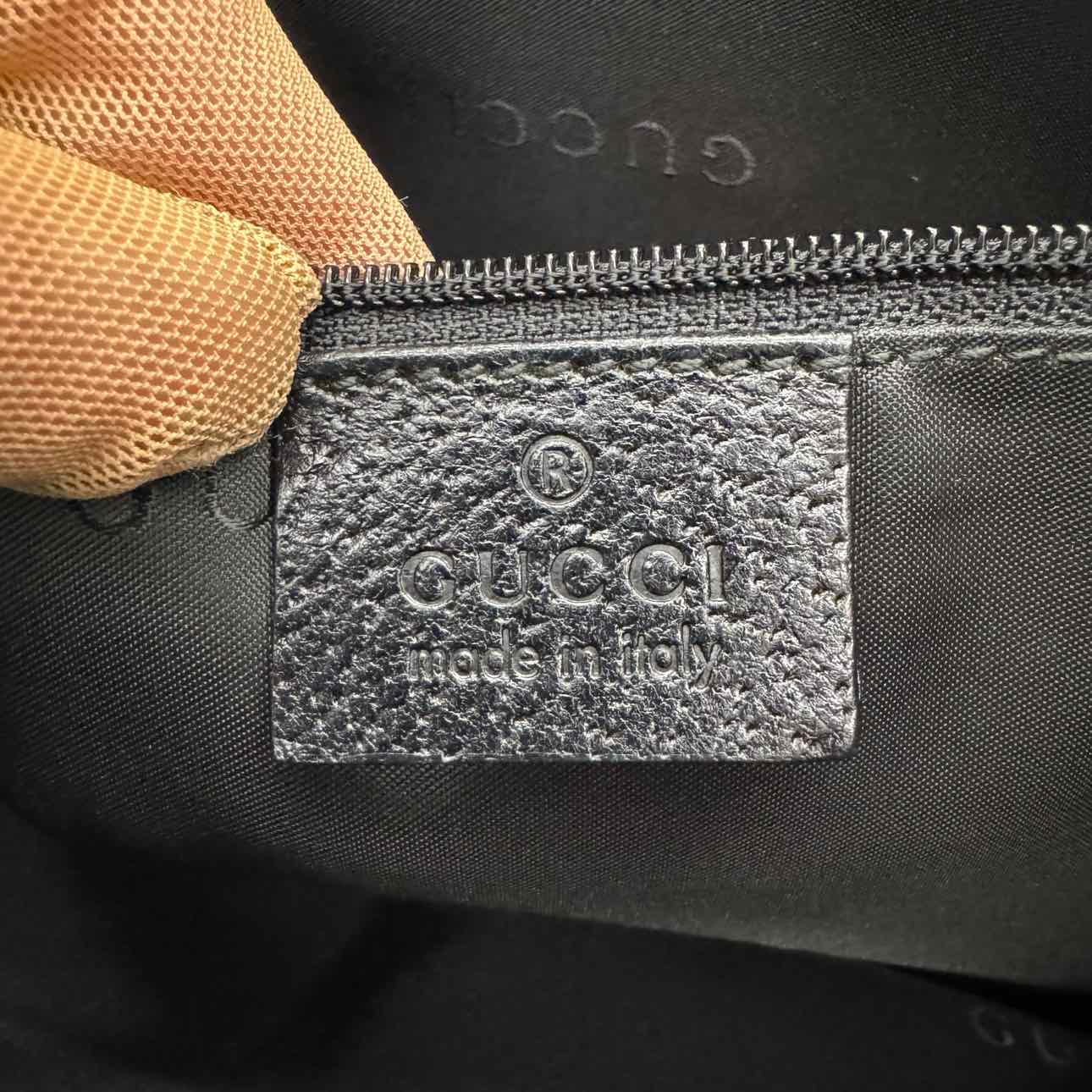 GUCCI Nylon/Calfskin Jackie Shoulder Bag Black