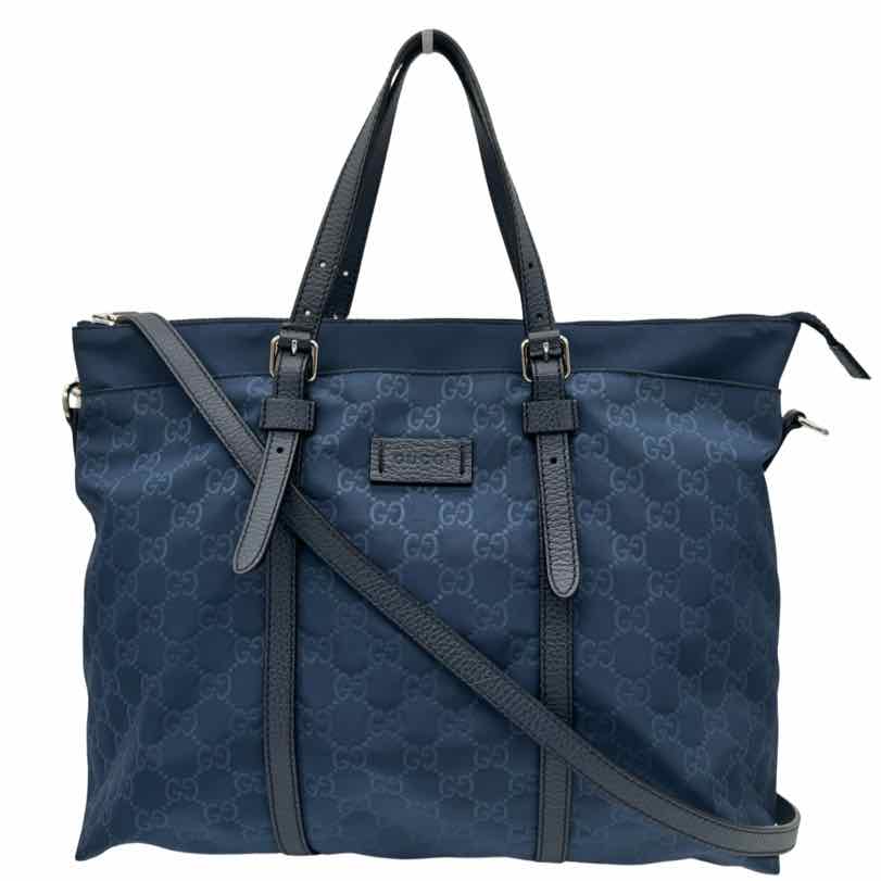 GUCCI Nylon Tote Blue (Pre-Owned)