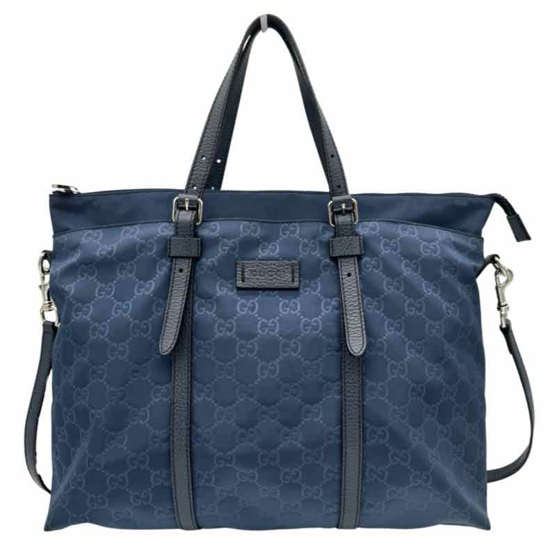 GUCCI Nylon Tote Blue (Pre-Owned)