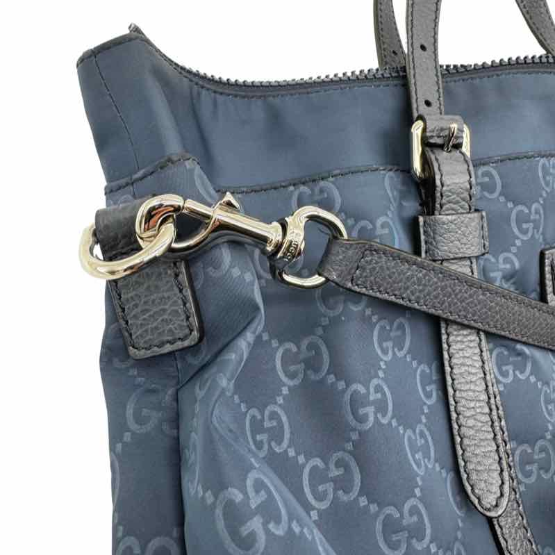 GUCCI Nylon Tote Blue (Pre-Owned)