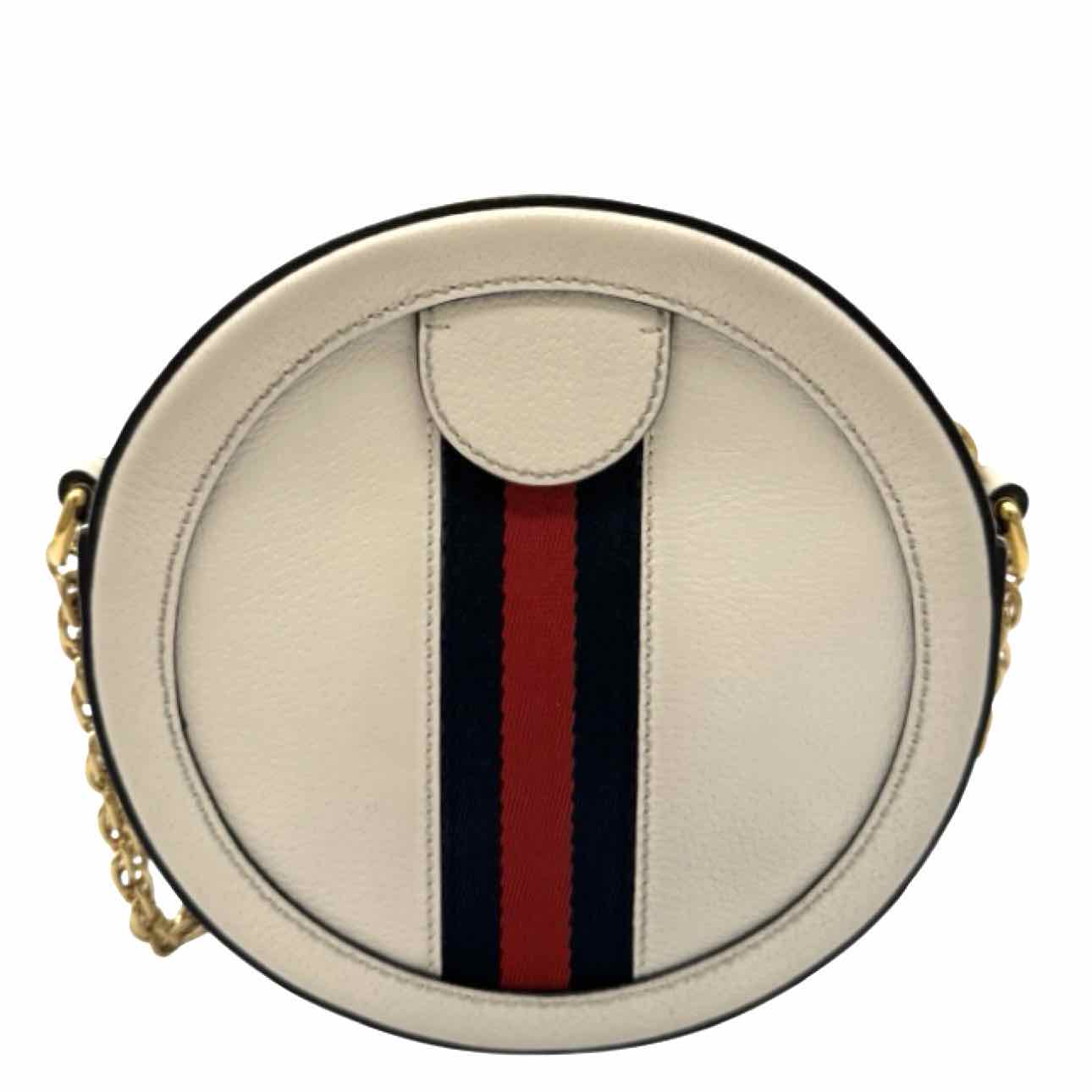 GUCCI Ophidia Mini Round Crossbody White