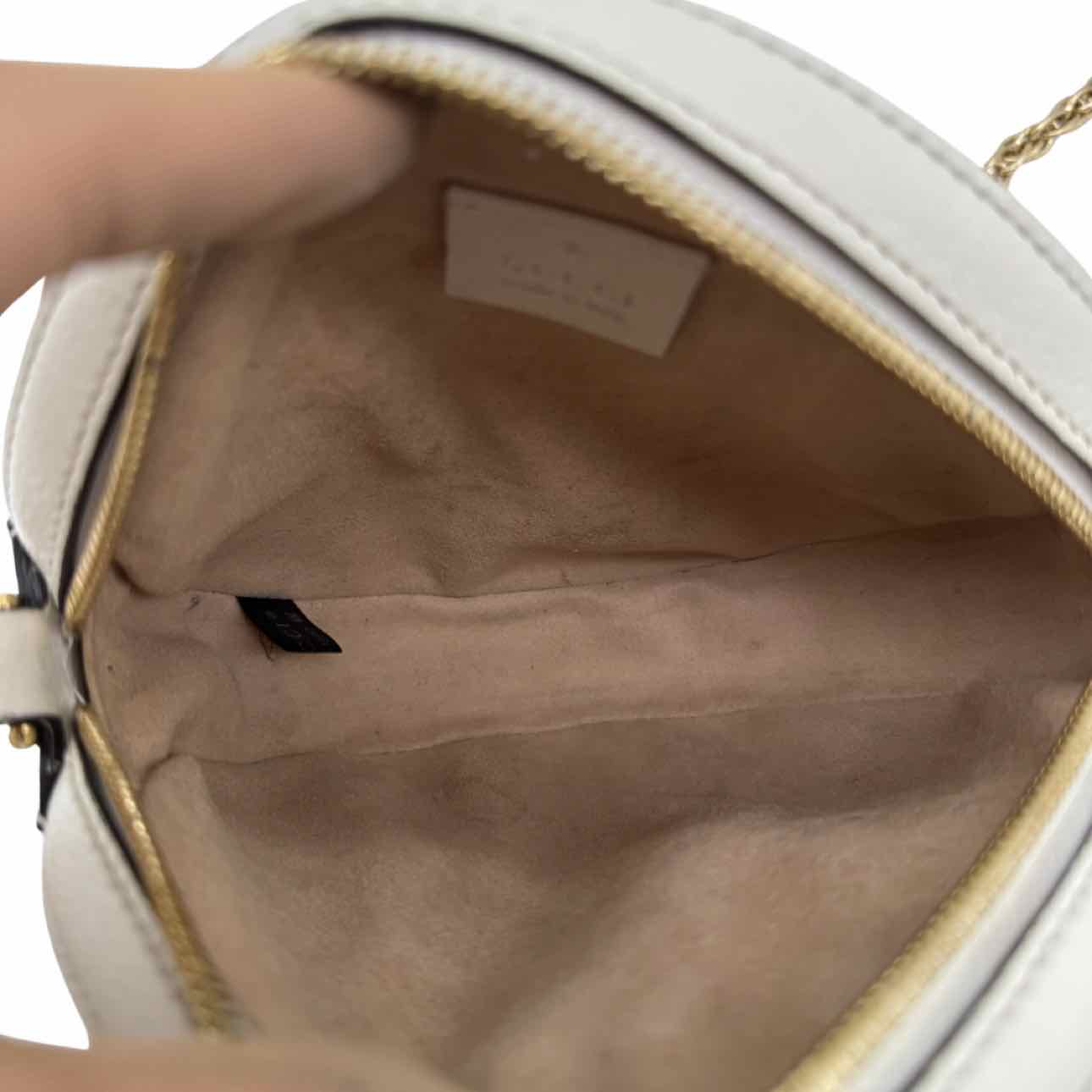 GUCCI Ophidia Mini Round Crossbody White