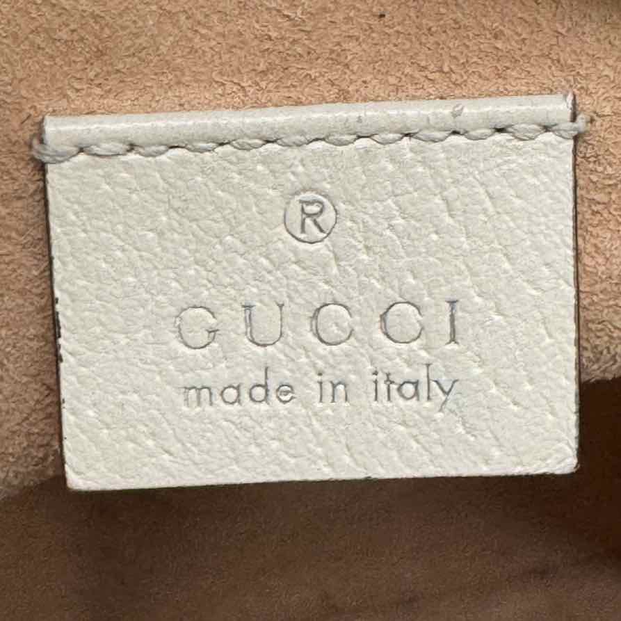 GUCCI Ophidia Mini Round Crossbody White