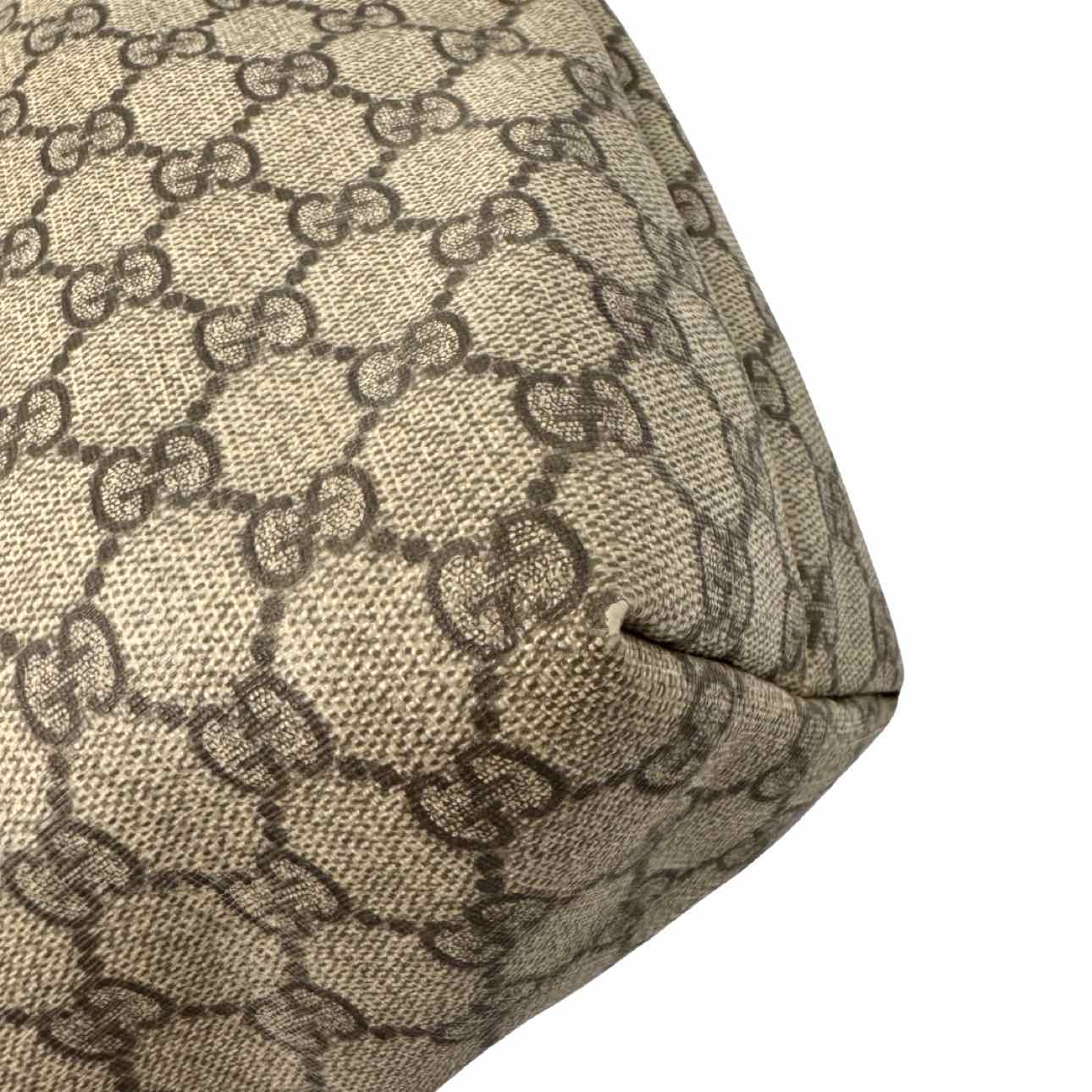 GUCCI Plus Monogram Medium Signature Web Loop Tote Brown