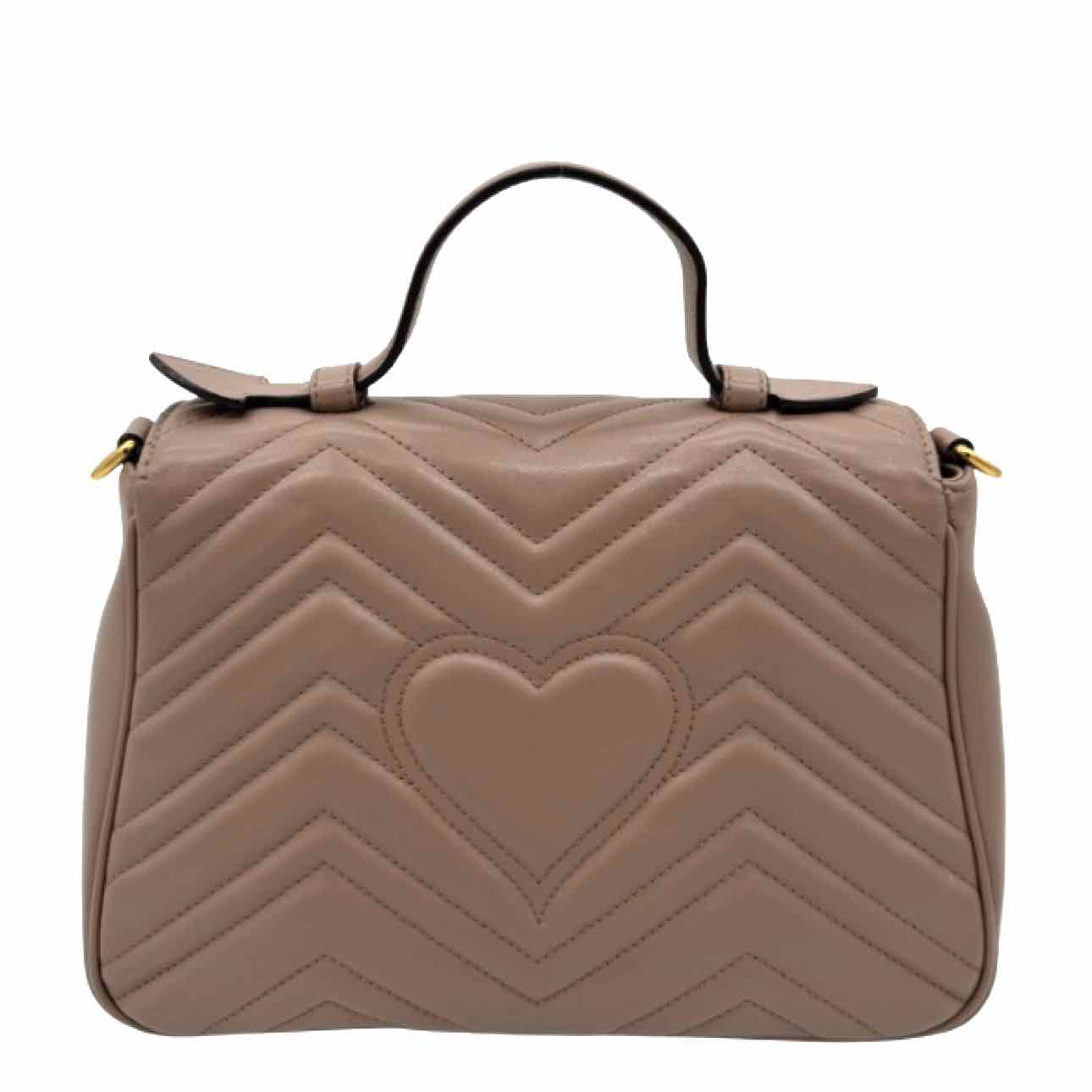 GUCCI Quilted Marmont Small Top Handle Bag Dusty Pink